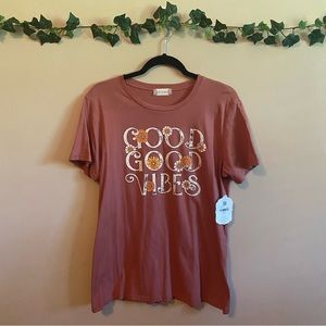 NWT 🍑 Altar'd State Women's Large BoHo Good Vibes 100% Cotton T-Shirt